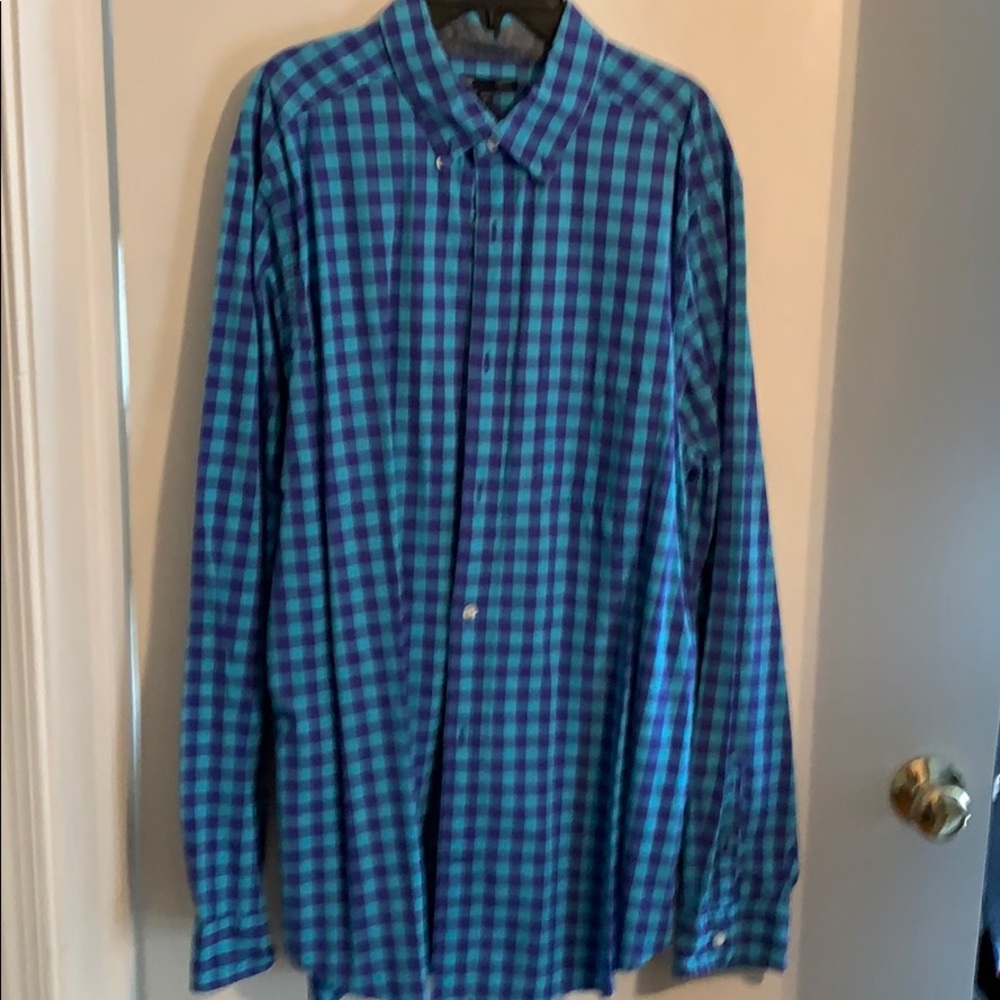 Gap Men’s Oxford Button Down Checked Shirt-Large